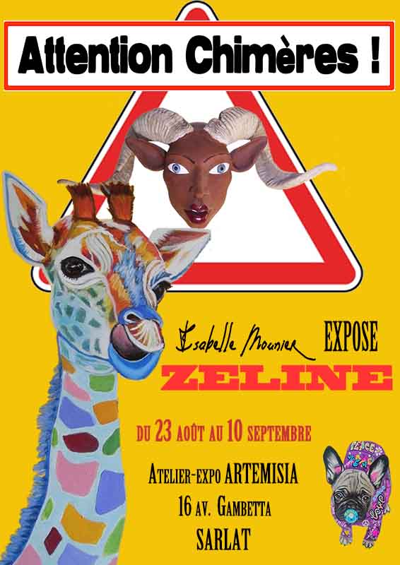 exposition zéline 2017 à l'atelier-expo Artemisia de Sarlat